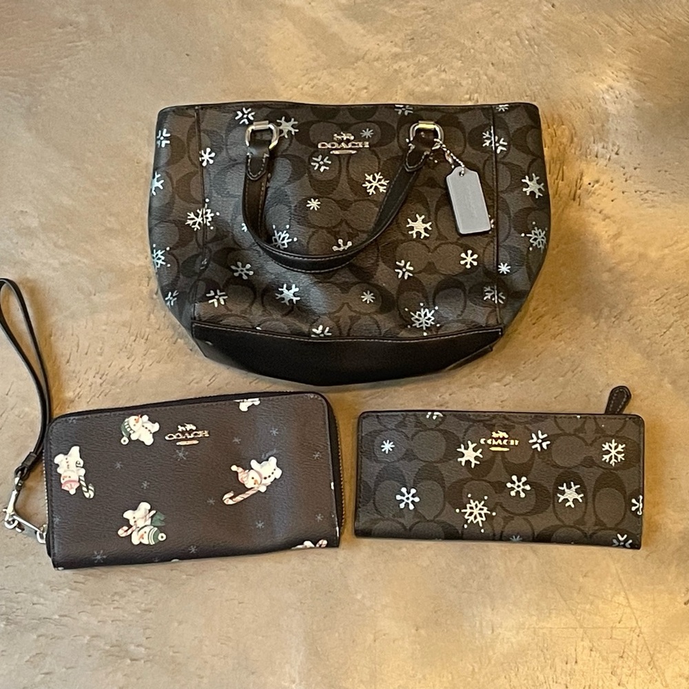 Coach Blue and Black Mini Bag and Wallet Collection